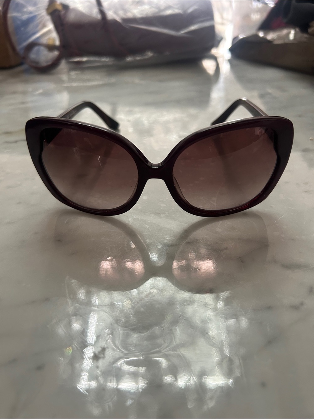 Salvatore Ferragamo Women's Burgundy and Brown Gradient Oversized Sunglasses - Picture 15 of 16